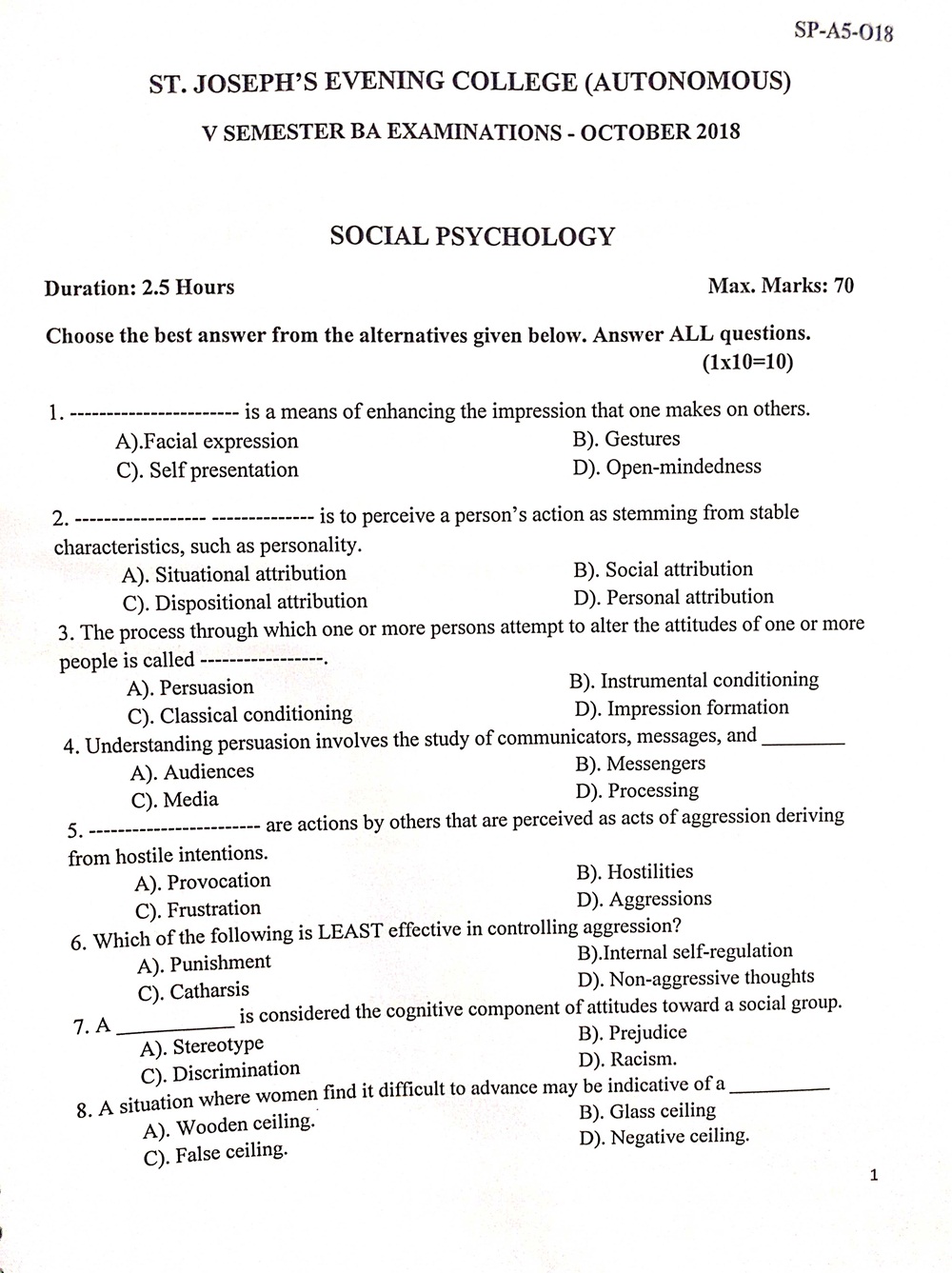 social psychology paper